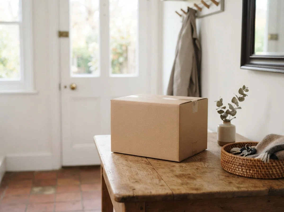 Package ready for return with label